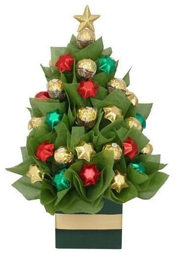 Faça uma árvore de Natal de papel ondulado e doces