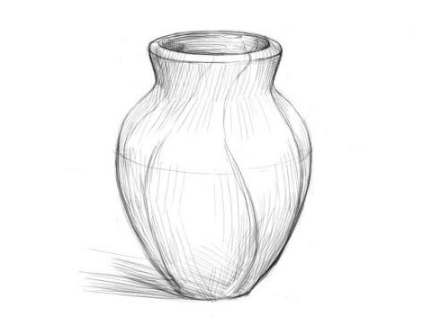 Como desenhar um vaso em lápis simples por etapas