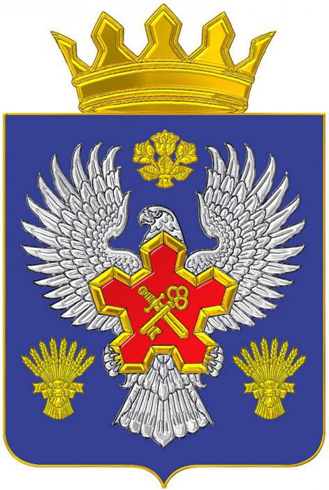 Bandeira e brasão de armas da região de Volgogrado. Brasões de armas da região de Volgogrado